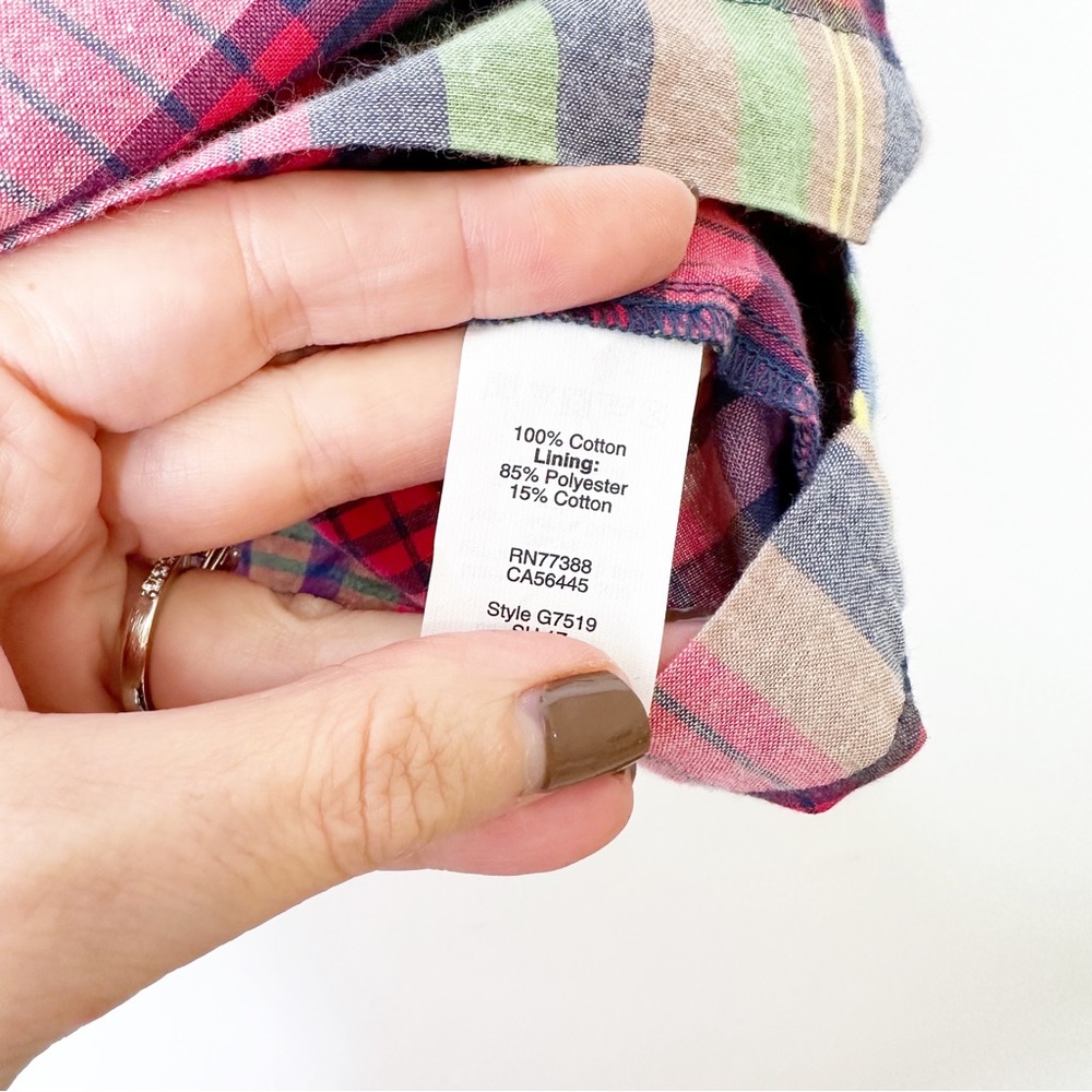 J. Crew Plaid Ruffle Madras Gauze Flounce Top 0 - Picture 4 of 4